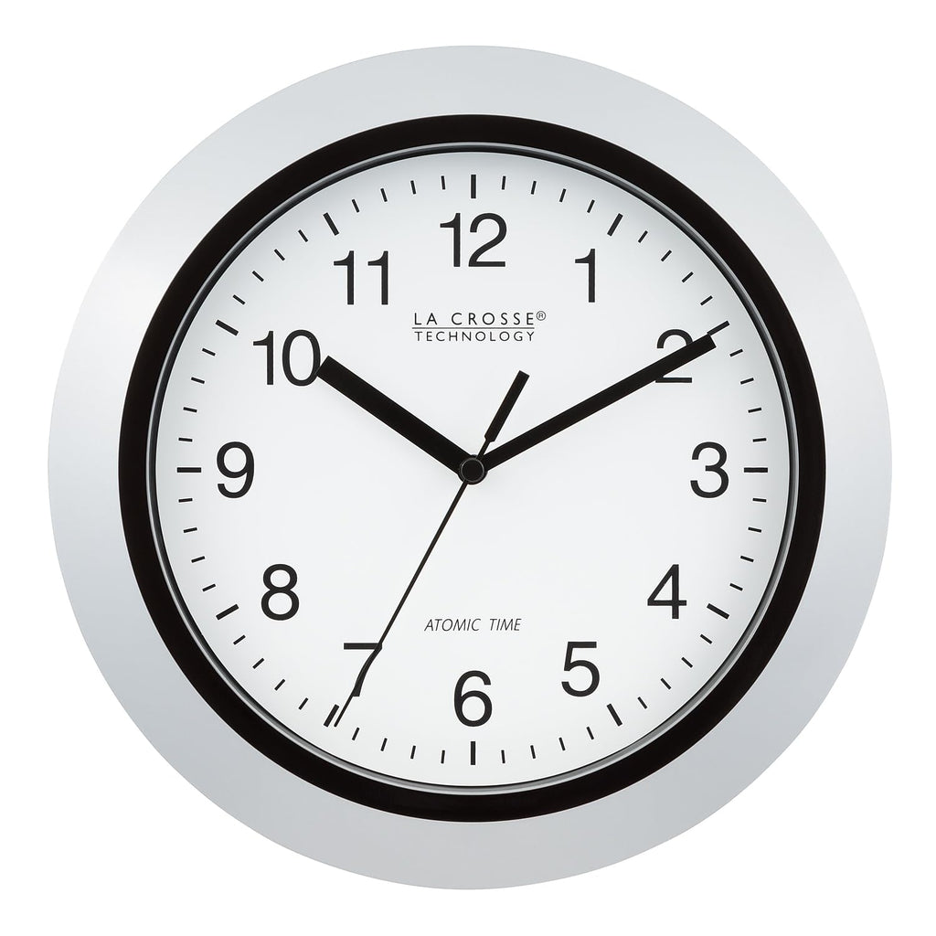 Inspired Nelson Style Atomic Analog Wall Clock, 10", Silver