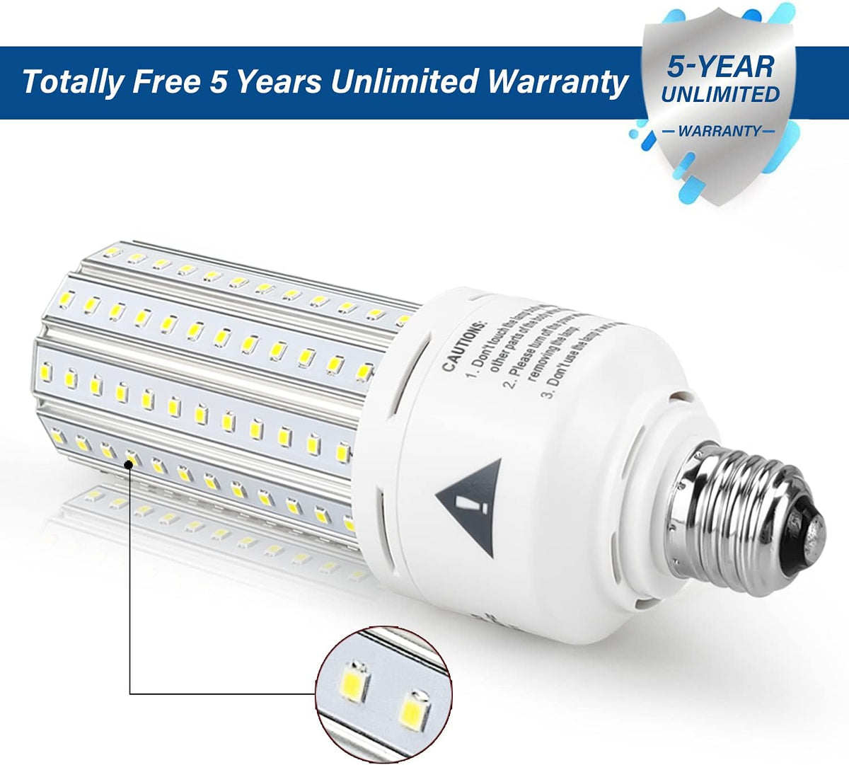 Mafuken 500W Equivalent LED Corn Light Bulb 7500 Lumen Led Bulbs 60W Super Bright 5000K Cool Daylight White E26/E27