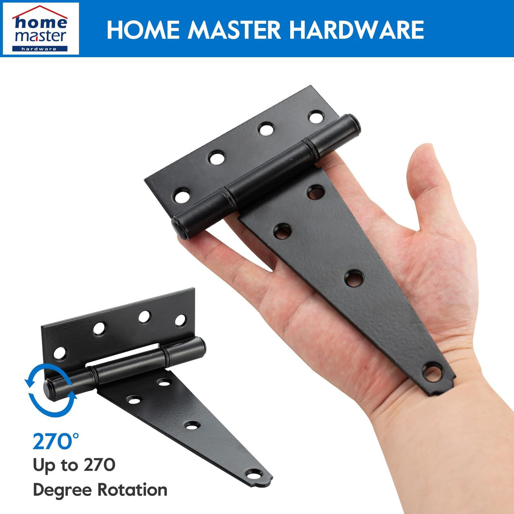 6" Heavy Duty Gate Hinges, 6 Pack T Strap Hinges