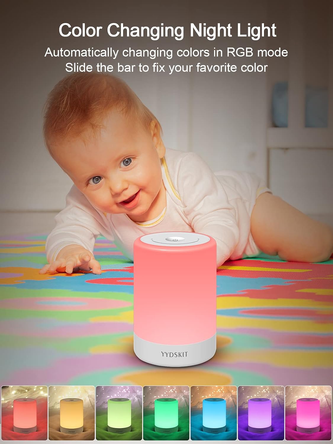 Baby Night Light, Nursery Night Lamp for Breastfeeding, Portable Nightlight for Kids Toddlers Bedroom, Warm & Soft