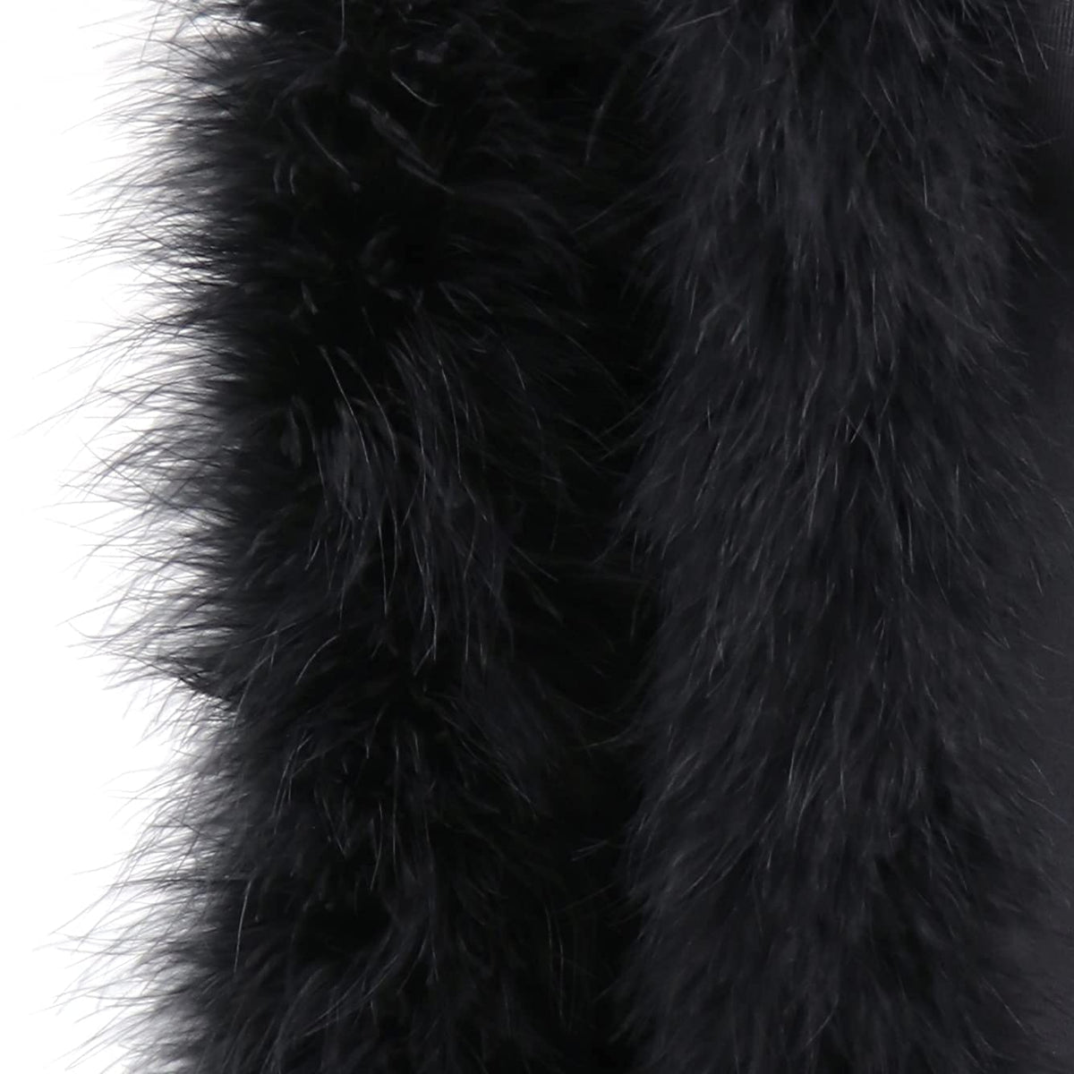 50g Black Fluffy Marabou Feather Boa for DIY Craft Sewing Trim Home Wedding Party Christmas Decoration - 2 Yards