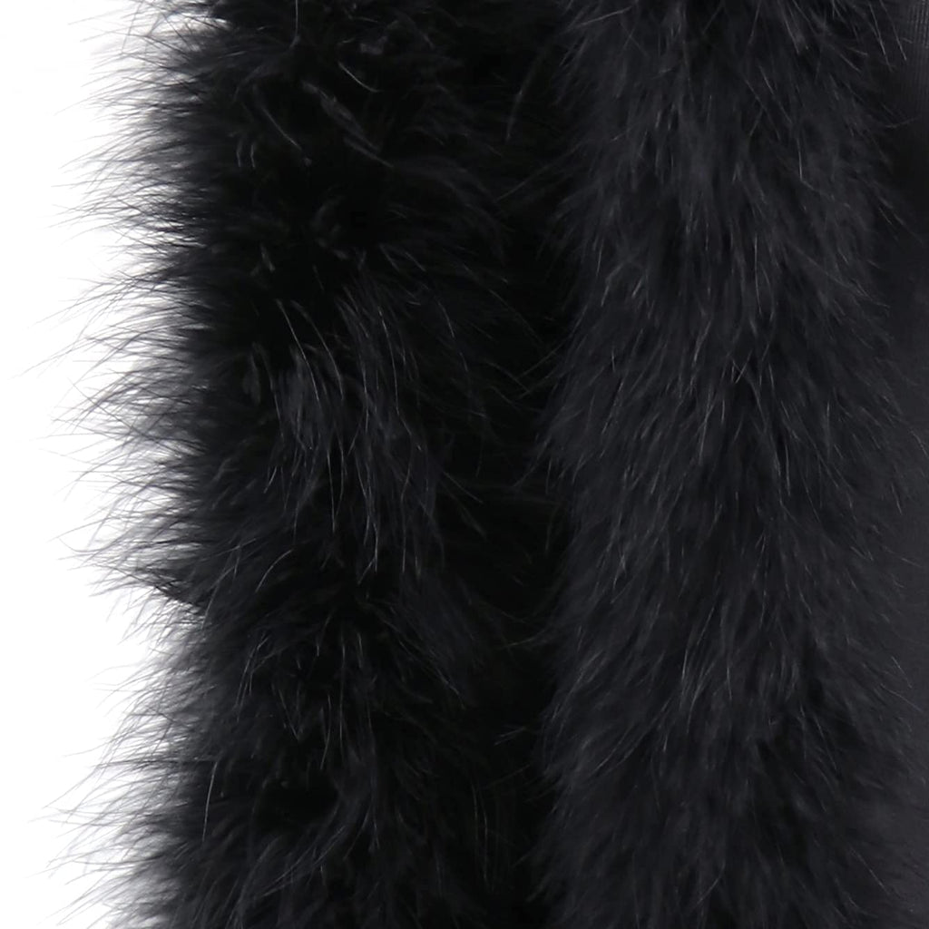 50g Black Fluffy Marabou Feather Boa for DIY Craft Sewing Trim Home Wedding Party Christmas Decoration - 2 Yards