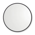30" x 30" Black Rubber Framed Mirror | Round Bathroom Wall Mirror