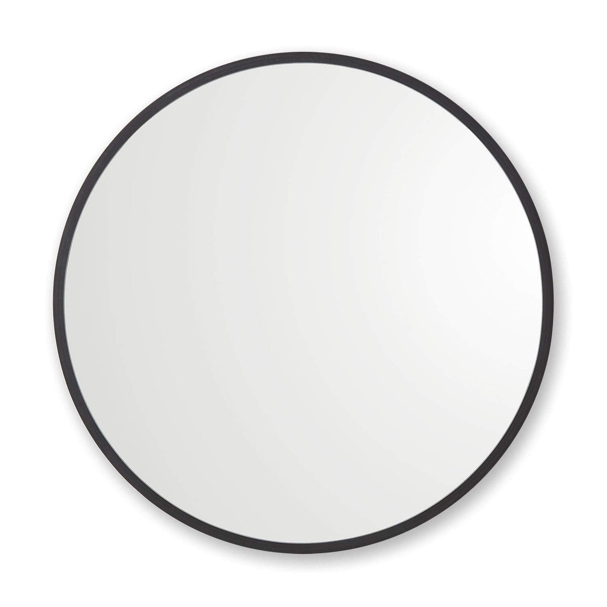 30" x 30" Black Rubber Framed Mirror | Round Bathroom Wall Mirror
