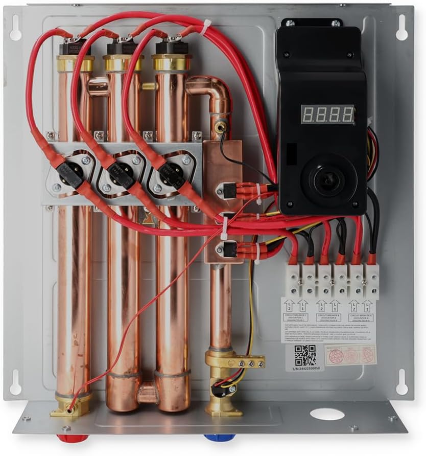 24 KW at 240-Volt Electric Tankless Water Heater with Patented Self Modulating Technology, 17 x 17 x 3.5