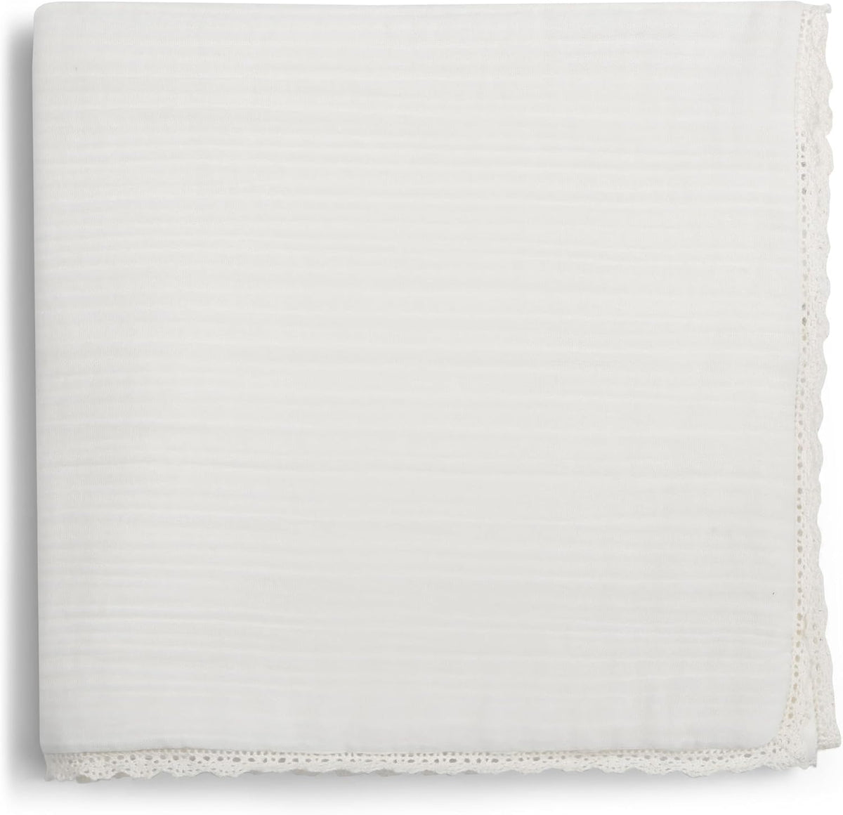 Muslin Baby Blanket - GOTS Certified 100% Cotton, Swaddle, Receiving & Nursing Cover, Soft Breathable Baby Blanket