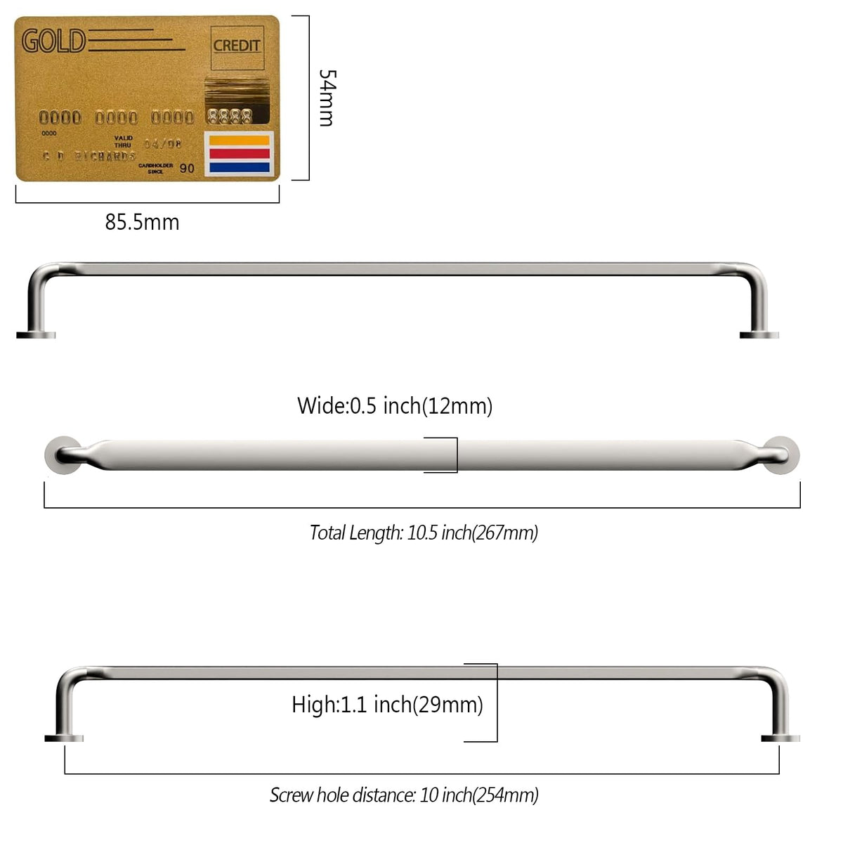 10 Pack Brushed Satin Nickel Cabinet Pulls 10"
