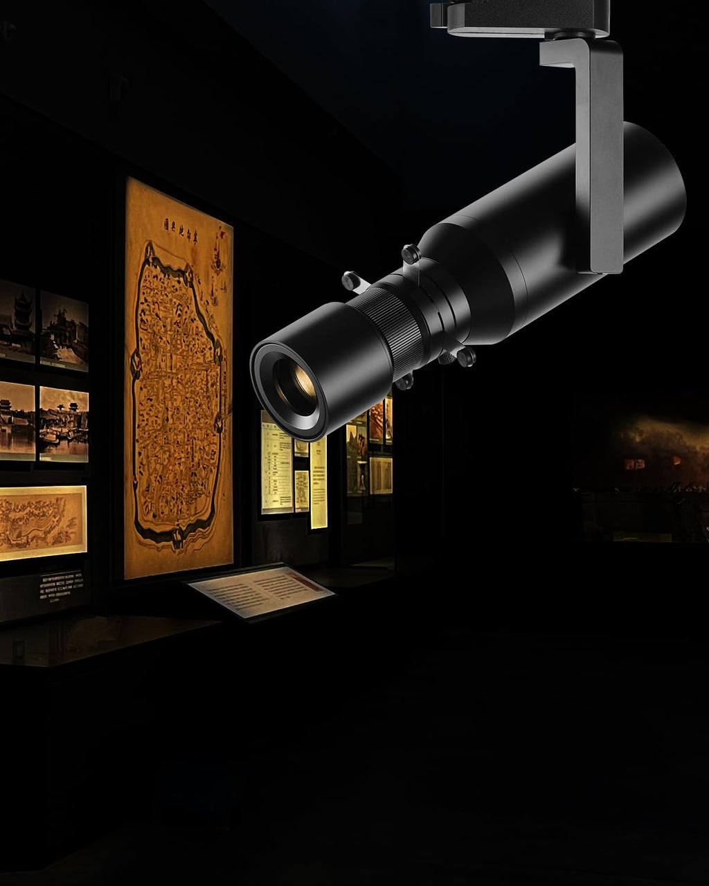 LED Lighting Heads, Spot Light Indoor, 18W Shapeable Light, Track Light Adjustable Aperture Shape for Museum Art