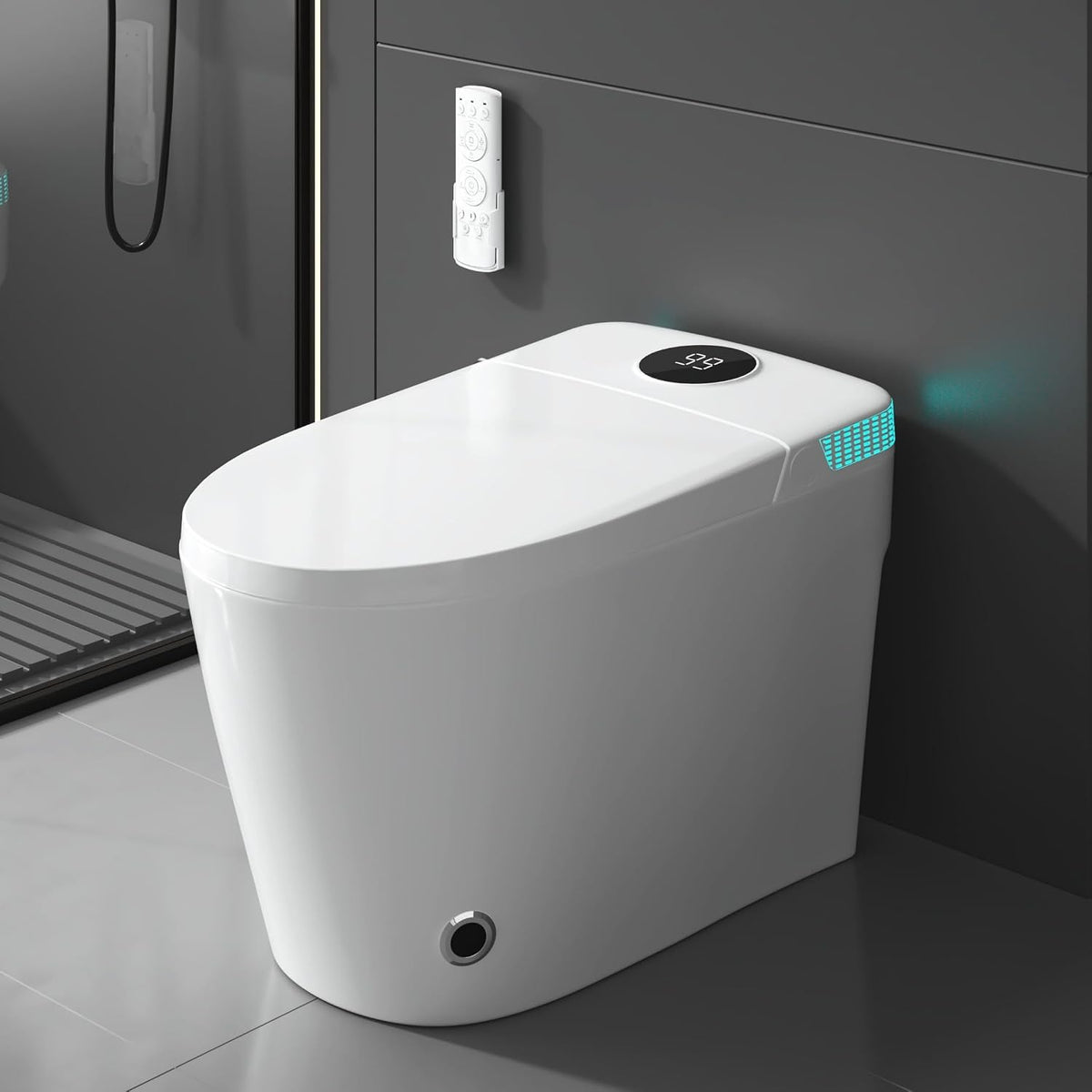 Tankless Smart Toilet with Integrated Bidet, One Piece Elongated Intelligent Toilet with Heated Seat & Child Mode