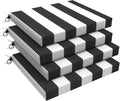 Outdoor Chair Cushions 18.5"x16"x2" Pack of 4, Water-Repellent Square Corner Memory Foam Seat Cushions with Ties - Set of 4