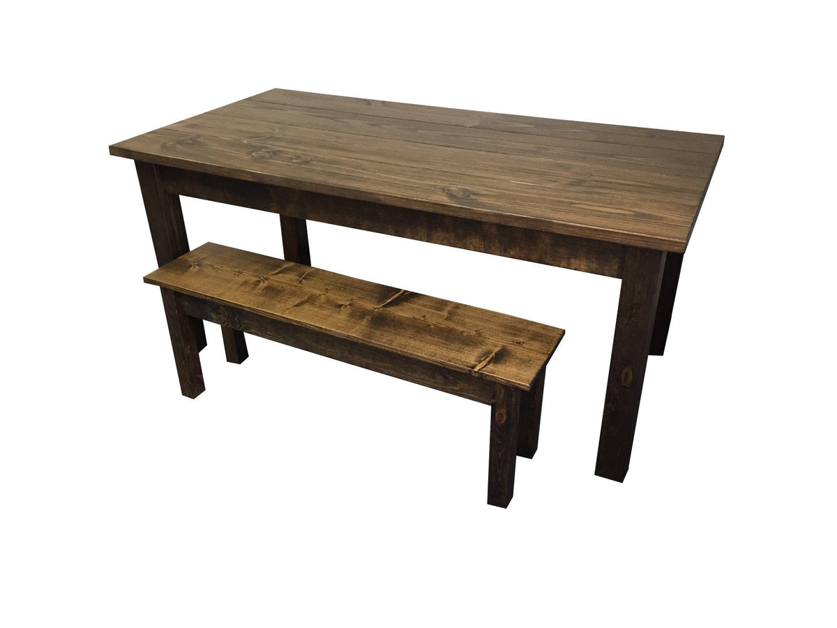 & Starns Yukon 60" Farmhouse Dining Table - Walnut Finish - 60"L x 34"W x 30"H