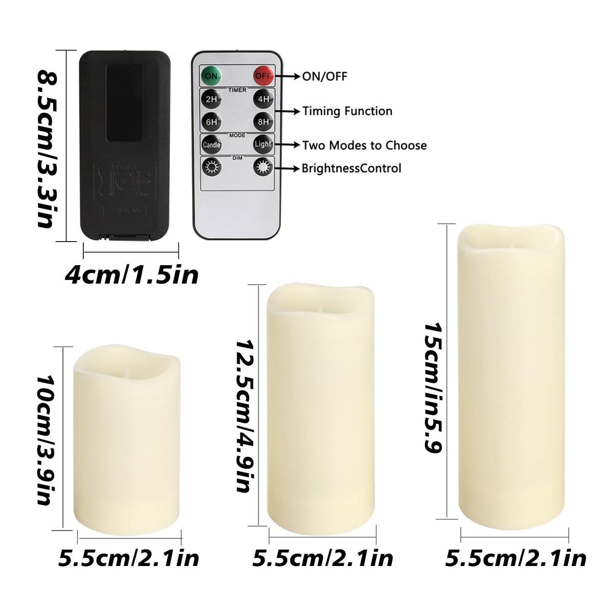 48- Pack of 3 Sizes of LED Flameless Candles.This Candle is Suitable for café, Fancy Restaurant, Bookstore and Other