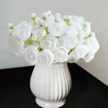 Artificial Ranunculus Flowers White Silk Flowers 18 Pcs