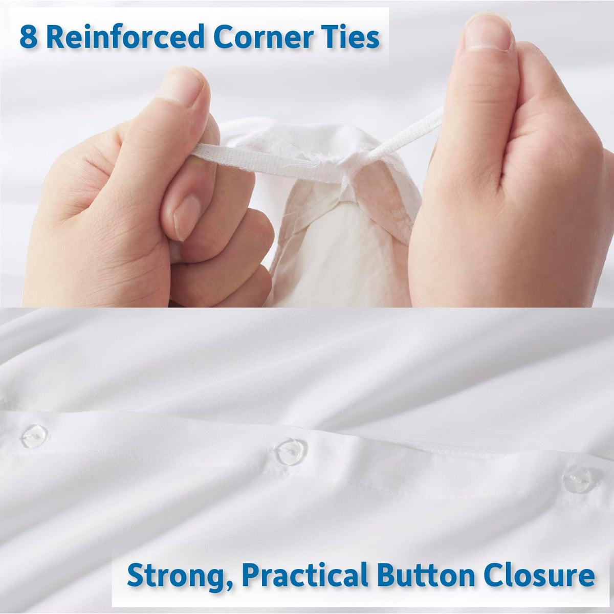 White Duvet Cover - Soft Double Brushed Duvet Cover Set, 3 Piece, with Button Closure, 1 Duvet Cover