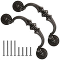 5.5 5 1/2 C-C Inch Drawer Pulls, 2 Pack 140mm Hole Centers Vintage Style Large Drop Bail Handles for Dresser