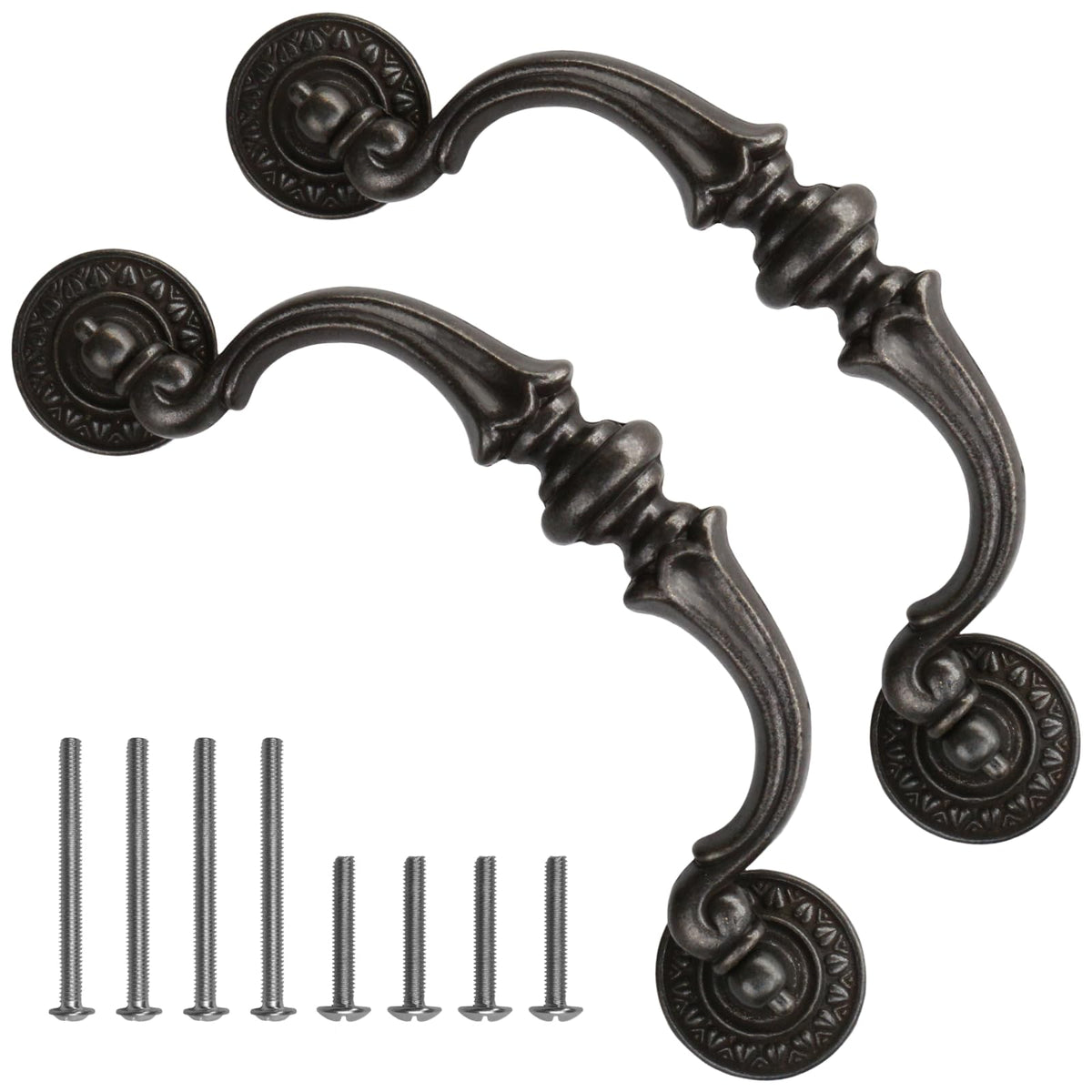 5.5 5 1/2 C-C Inch Drawer Pulls, 2 Pack 140mm Hole Centers Vintage Style Large Drop Bail Handles for Dresser