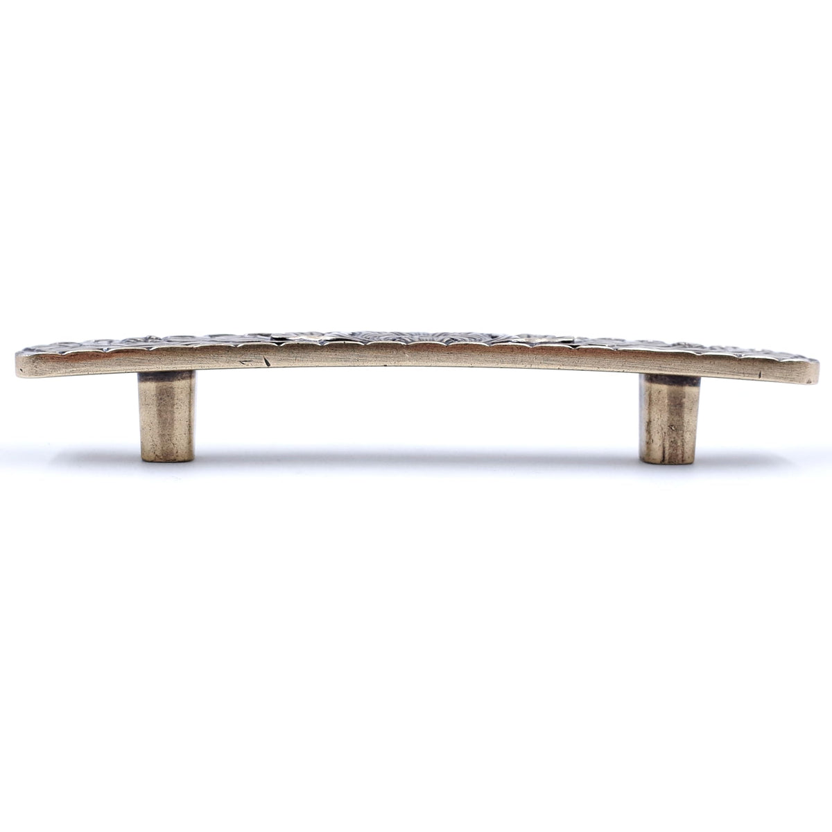 Bridged Drawer Cabinet Pulls, 6-Pack Antique Brass 3" Hole Centers, Antique Peony Solid Cast, TG0115AB076