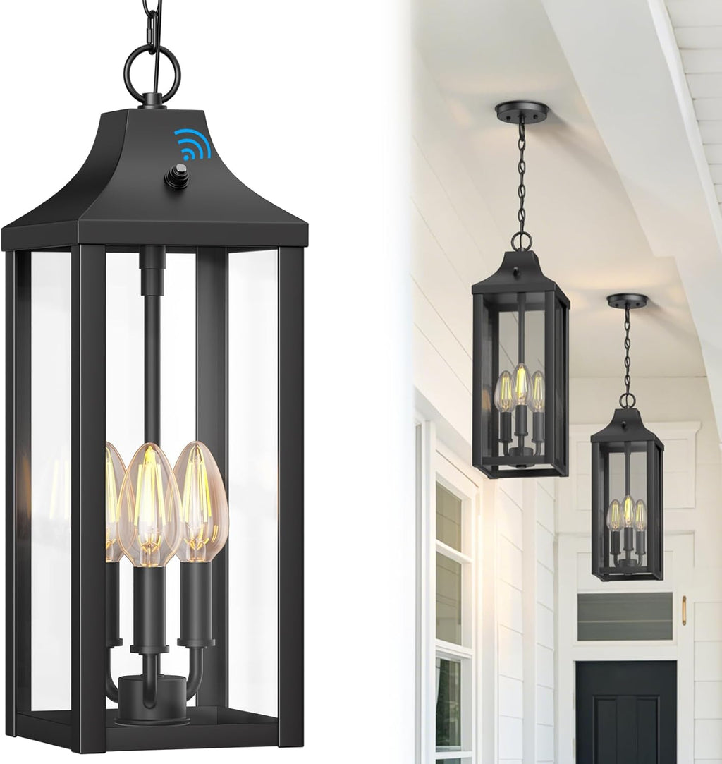 20" Large Outdoor Pendant Light Fixtures 3-Light