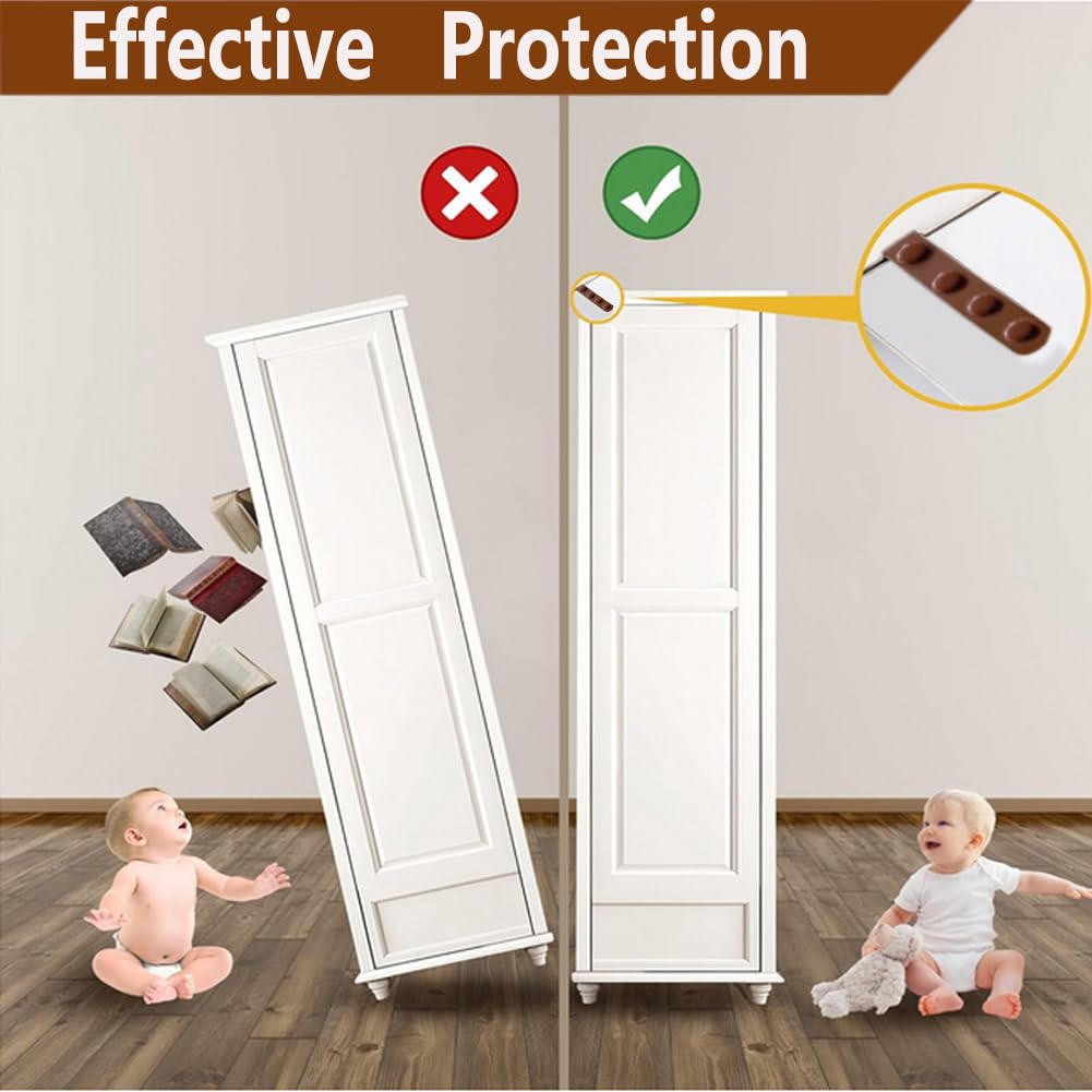Anti Tip Furniture Anchors for Baby Proofing Furniture Wall Anchor Furniture Dresser Bookshelf Falling Prevention