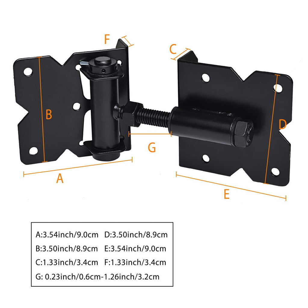 Self Closing Gate Hinges Heavy Duty, 90 Degree Adjustable, 2 Pcs