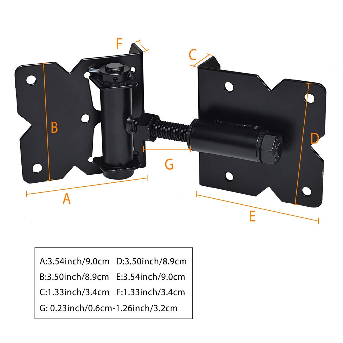 Self Closing Gate Hinges Heavy Duty, 90 Degree Adjustable, 2 Pcs