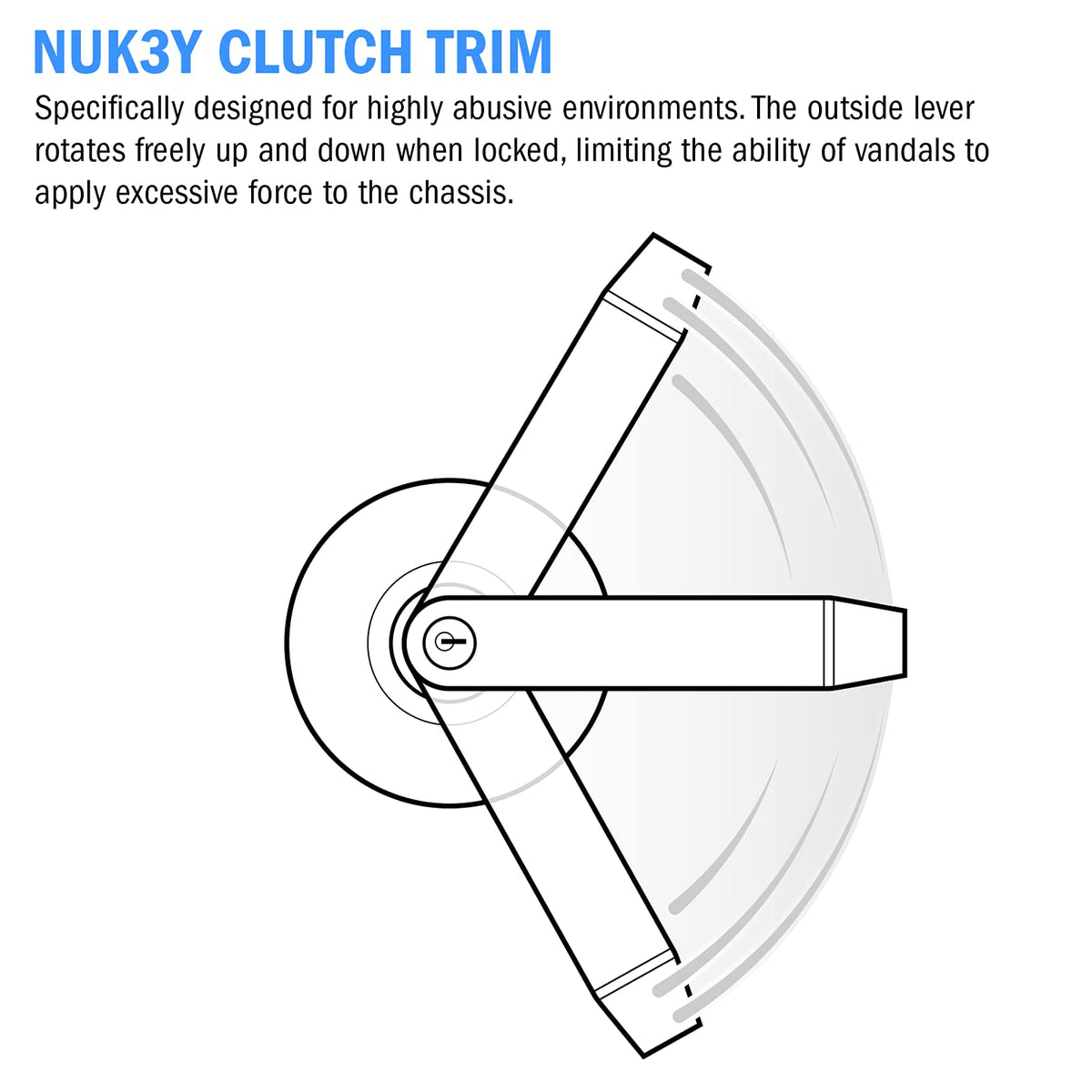 Azure Grade 2 Commercial Duty Cylindrical Lever Lockeset, ADA, UL Rated, Satin Chrome US26D (Entry)