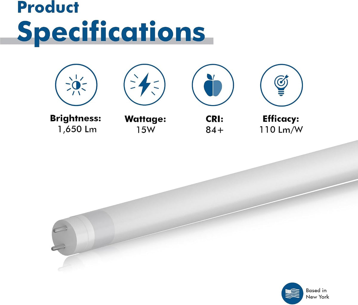 3 ft. T8 G13 LED, FO25/21W, Type A Plug & Play, 3000K, Frosted