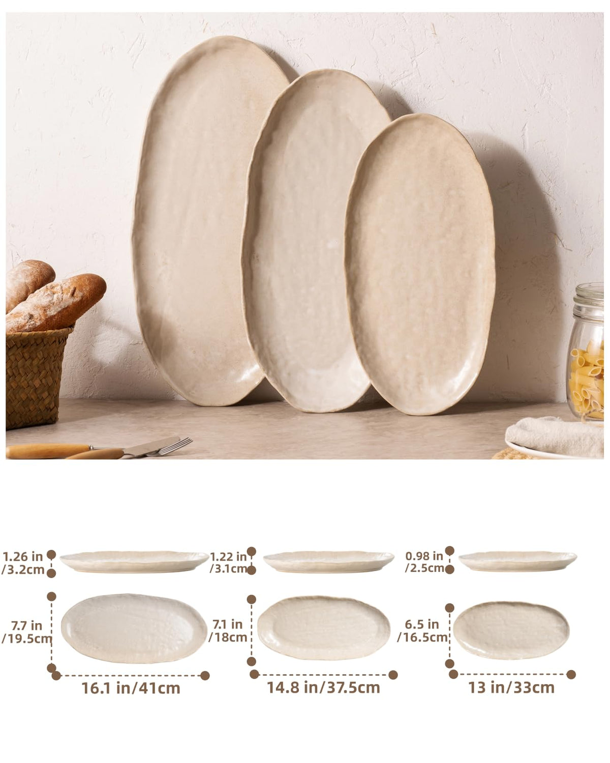 Serving Platters Set of 3, Serving Trays for Party, Cheese Platter