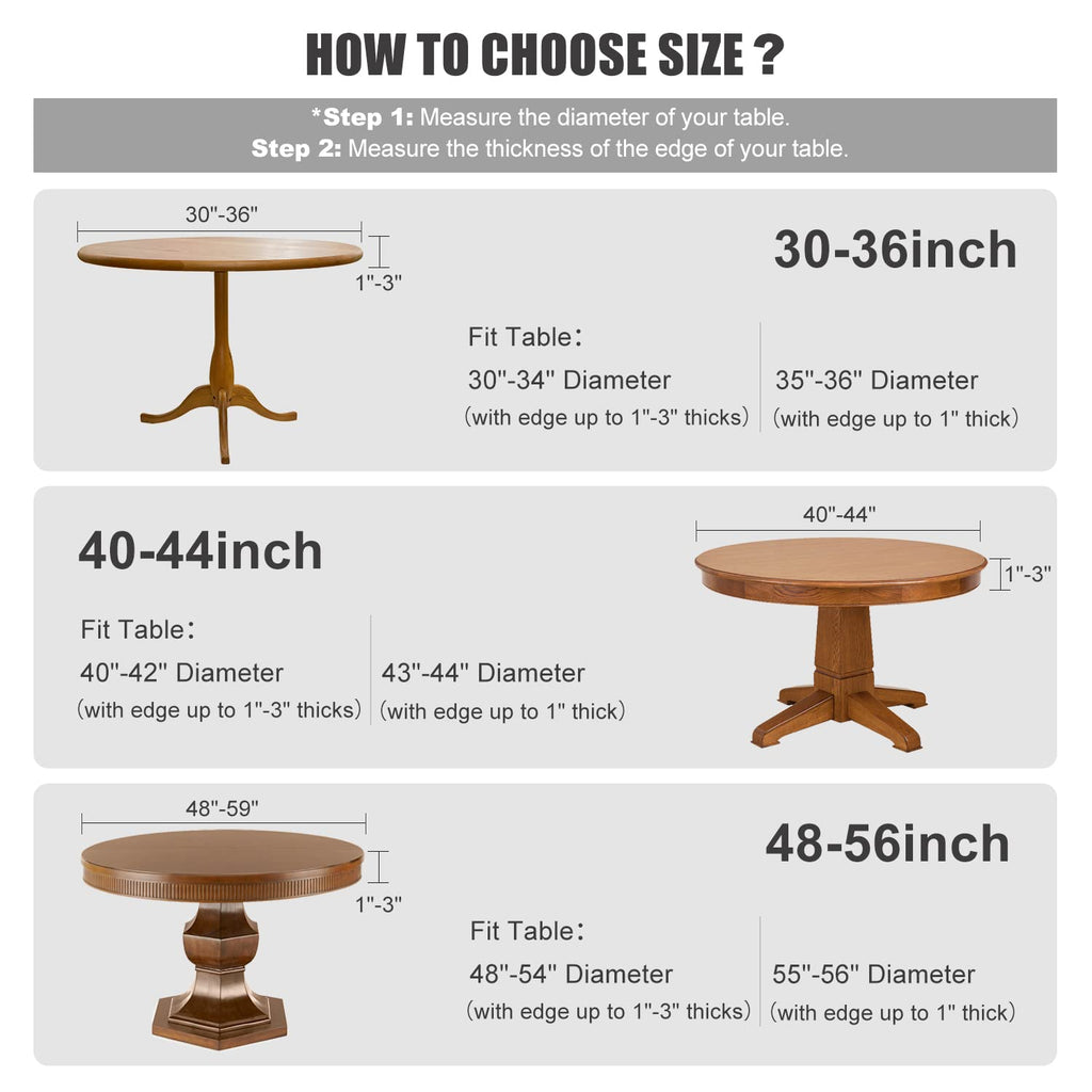 Fitted Round Table Cloth, Fits Round Tablecloth for 48-56"