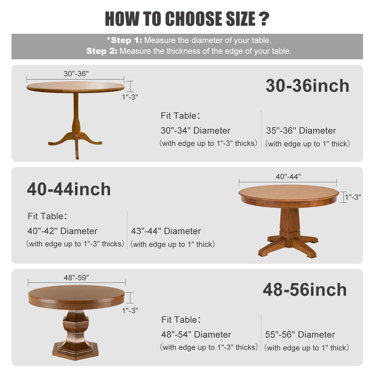 Fitted Round Table Cloth, Fits Round Tablecloth for 48-56"