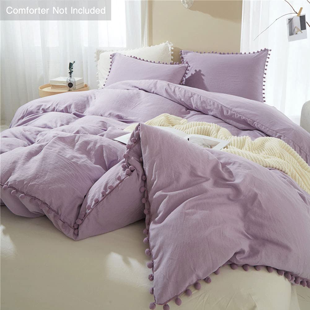 Lavender Boho Duvet Cover Set Full Size, 3 Piece, 80x90 Inch