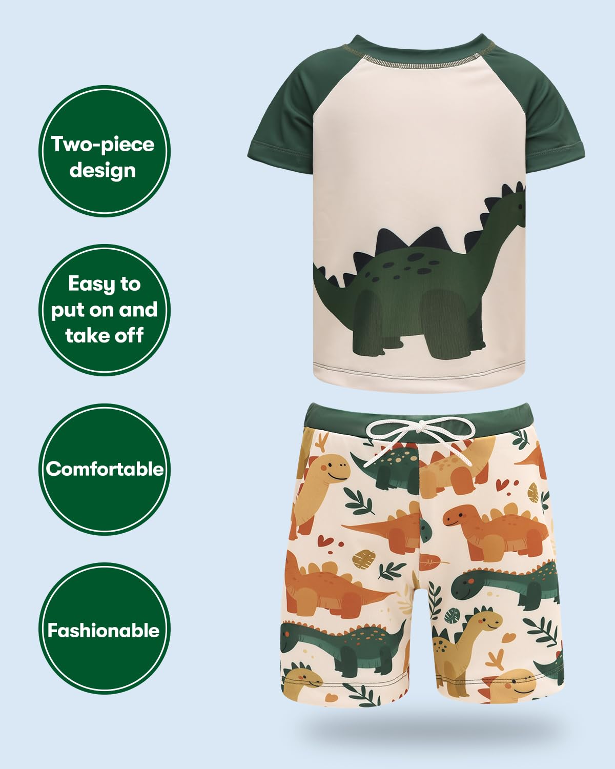 Piece Boy Swimsuit, Boys' Rash Guard Sets, Bathing Short Sleeve Swimwear ST-K01