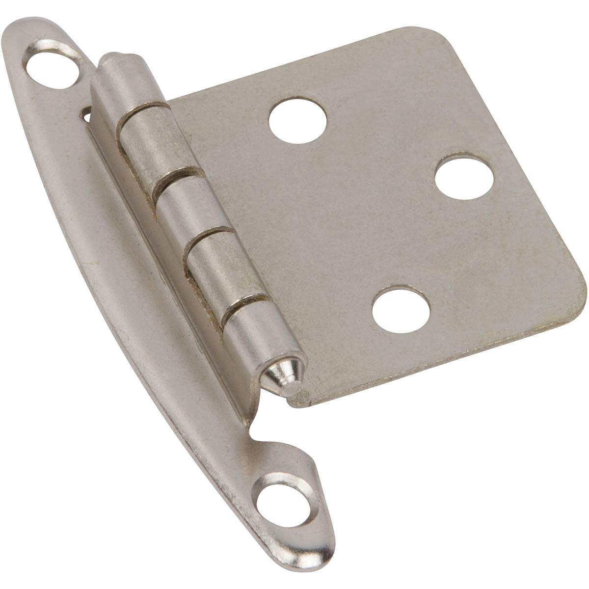 (25 Pairs Pack/50 Pcs) Satin Nickel, Non Self Closing/Free Swinging Variable Overlay Flush Cabinet Hinge