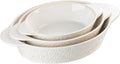 Casserole Dishes for Oven Sets of 3, Ceramic Oval Dish, Au Gratin Pans with Handles for Roasting, Lasagna, Pie, Meat