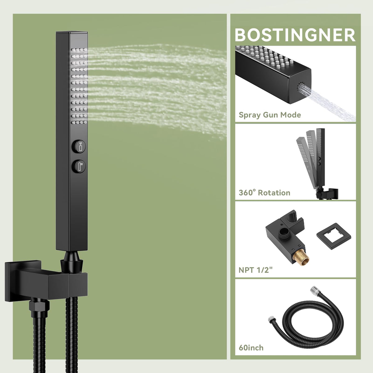 Shower Faucets Sets Shower System with Body Jets, 10" Rain Shower Head with 2 In 1 Handheld Spray and 4 Jets, Ceiling