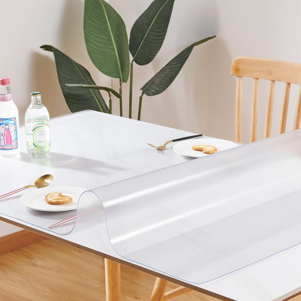 Frosted Table Cover Protector 17 x 52 Inch, 1.5mm Vinyl Desk Cover