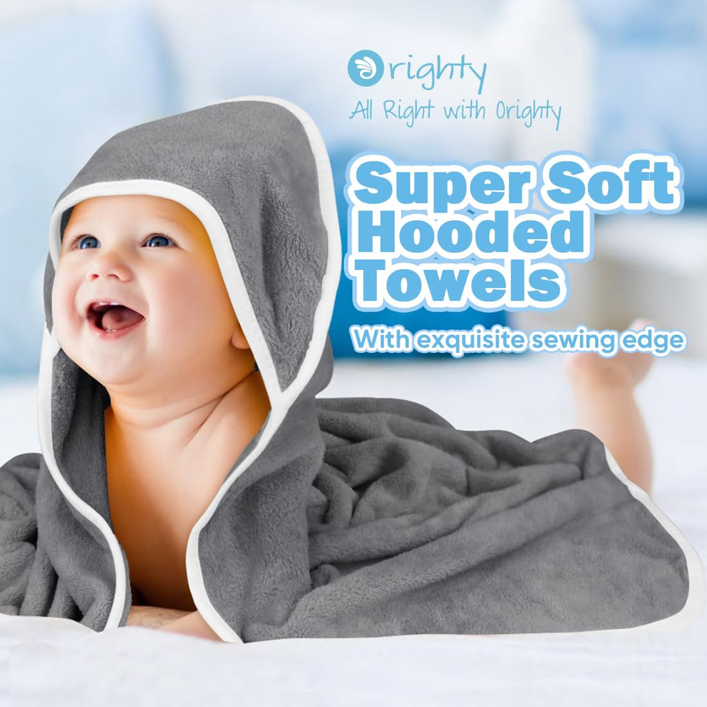 Baby Hooded Towel 6 Pack, 30 x 30 Inch Super Soft Bath Towel with Hood for Babies, Infant, Newborn Essential - Ideal