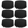 6 Packs Black Round Tablecloth - 120 Inch, Polyester