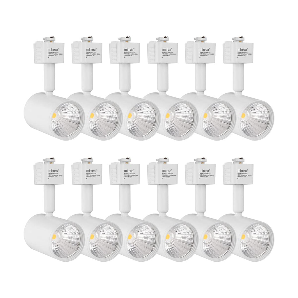 12 Pack J Type LED Track Lighting Heads 6.5W 4000K Neutral White