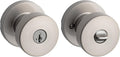 Pismo Entry Door Knob with Lock and Key, Secure Keyed Handle Exterior, Front Entrance and Bedroom, Satin Nickel, Pick