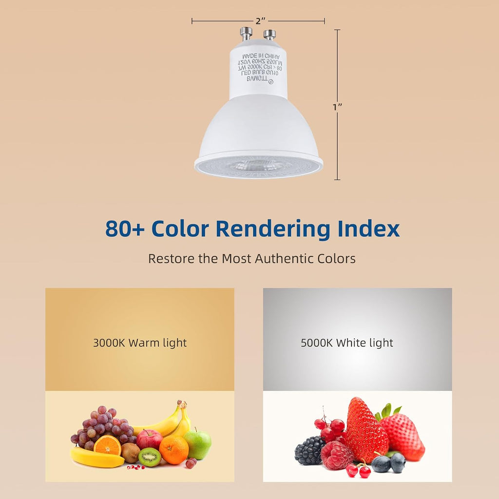 Light Bulbs MR16 led Light Bulb GU10 led Bulb 5000K 10Pin Energy Efficient 7W 550Lumens 120V, Range Hood, Living