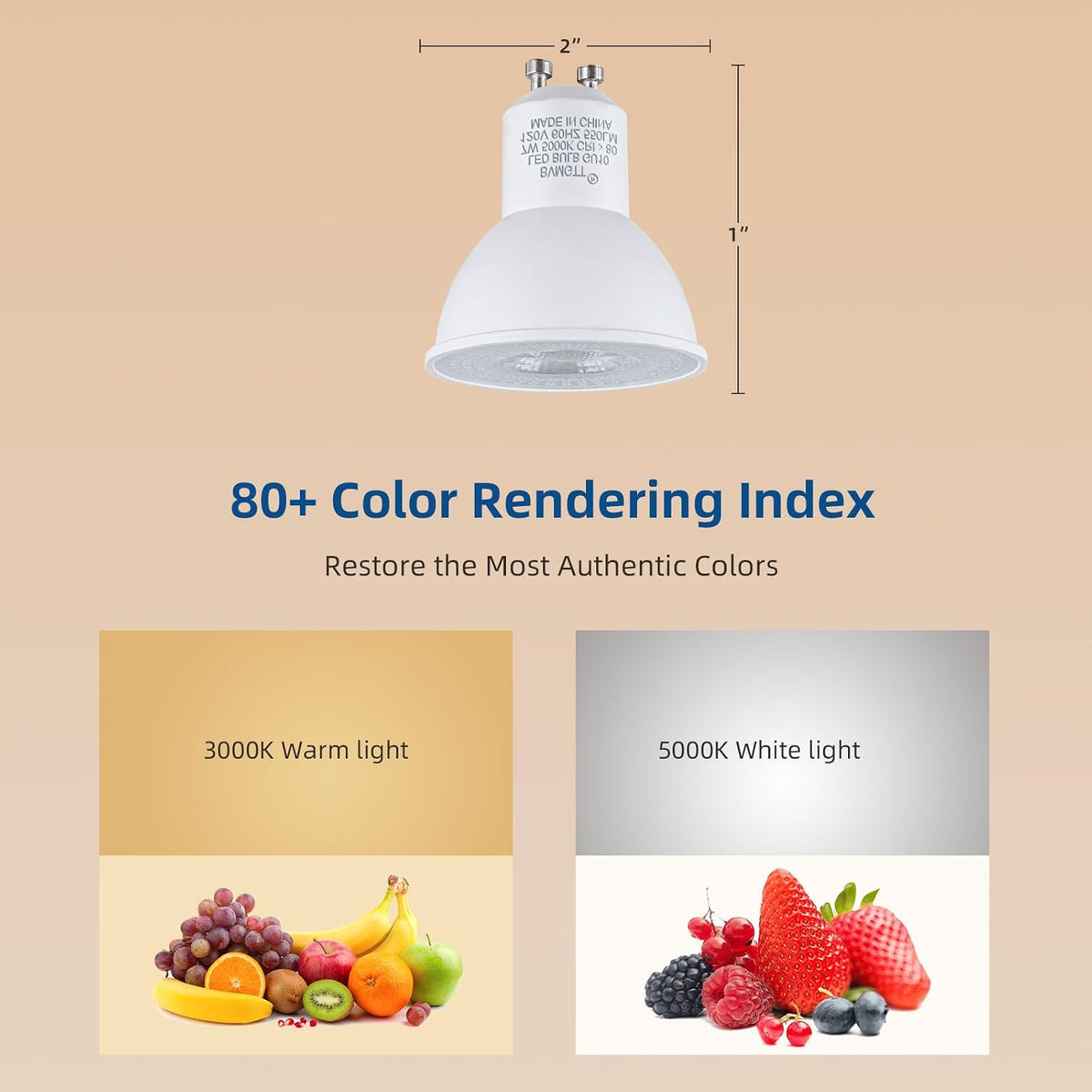 Light Bulbs MR16 led Light Bulb GU10 led Bulb 5000K 10Pin Energy Efficient 7W 550Lumens 120V, Range Hood, Living