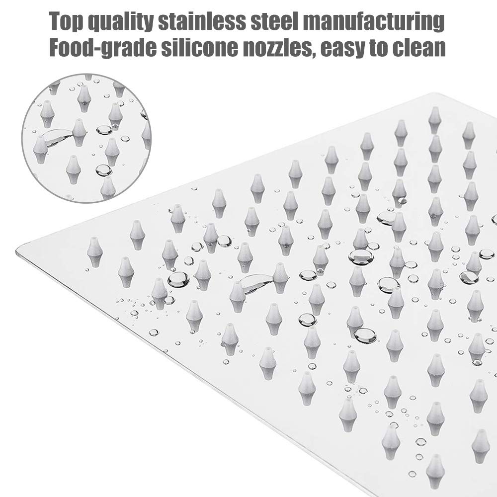 Rain Shower Head with 11'' Adjustable Extension Arm, Large Stainless Steel High Flow Rainfall Square Shower head