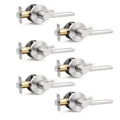 Keyless Door Lever Handles Passage Interior Locksets Brushed Nickel Finished Hardware 6 Pack