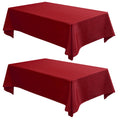 2 Pack Christmas Red Faux Linen Tablecloths Rectangle 54x78 Inch