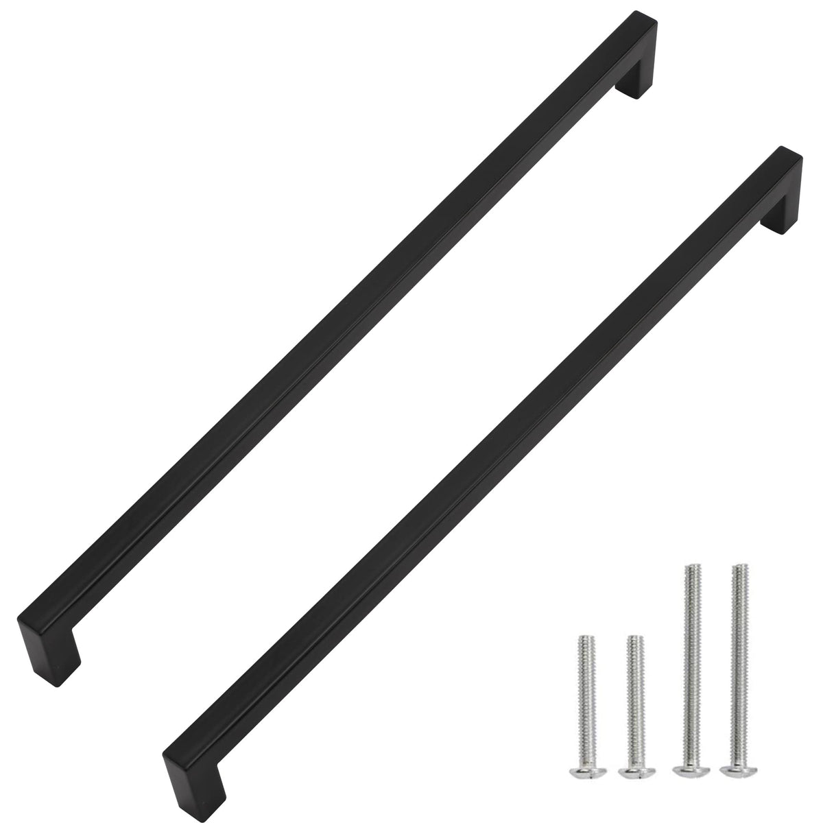 40 Pack 15 Inch Matte Black Cabinet Pulls, Square Drawer Handles