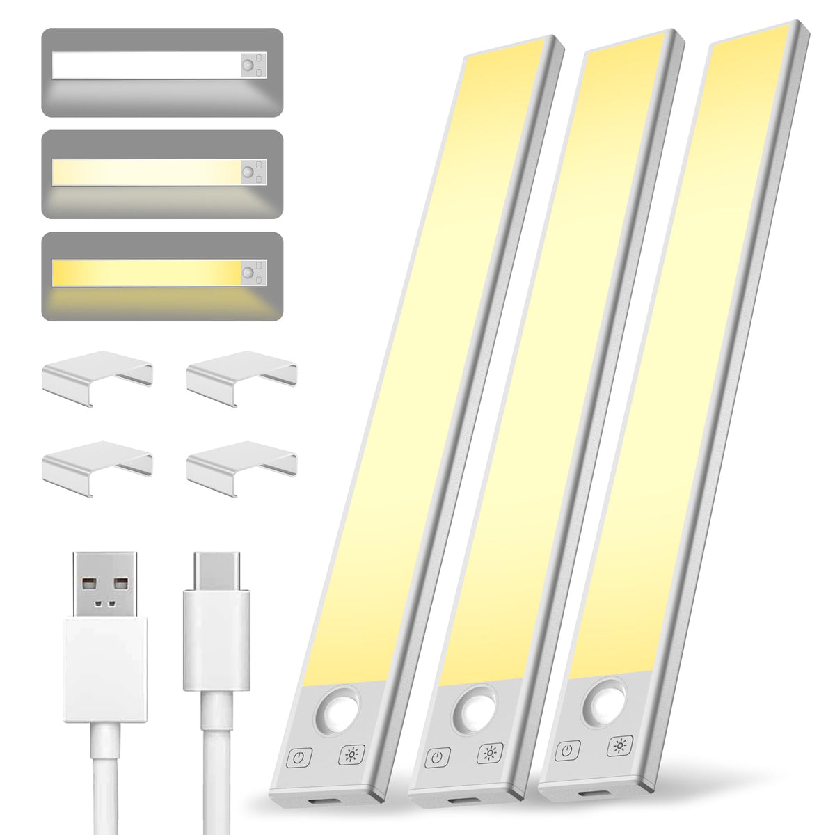 Under Cabinet Lighting 12 inch Rechargeable Battery Operated Motion Sensor Light Wireless Under Counter Lights