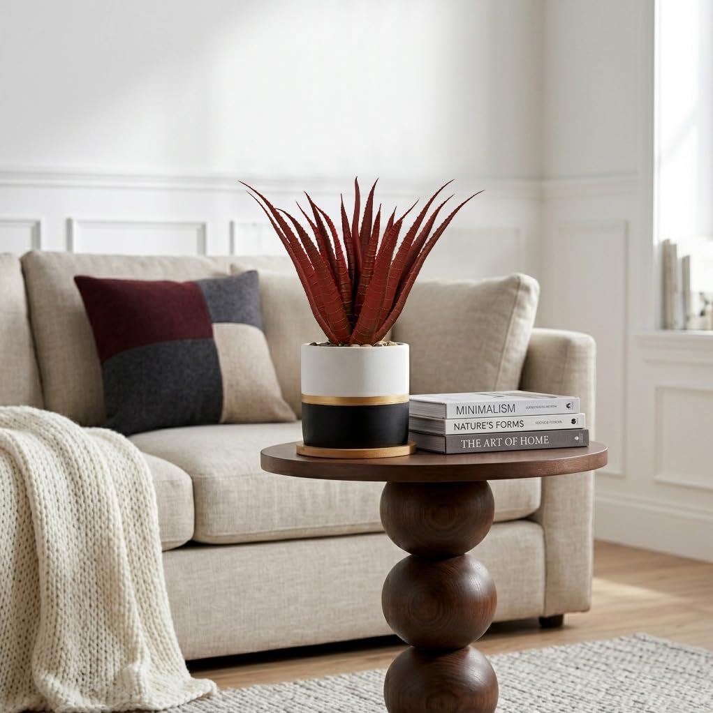Fall Succulent Artificial Plant in Pot, Agave Fake Plant Home Decor
