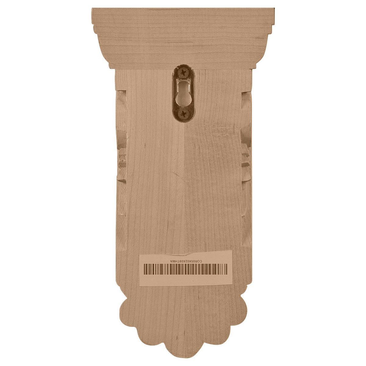 5 1/8"W x 2 3/4"D x 9 3/4"H Thin Flowing Acanthus Corbel, Alder