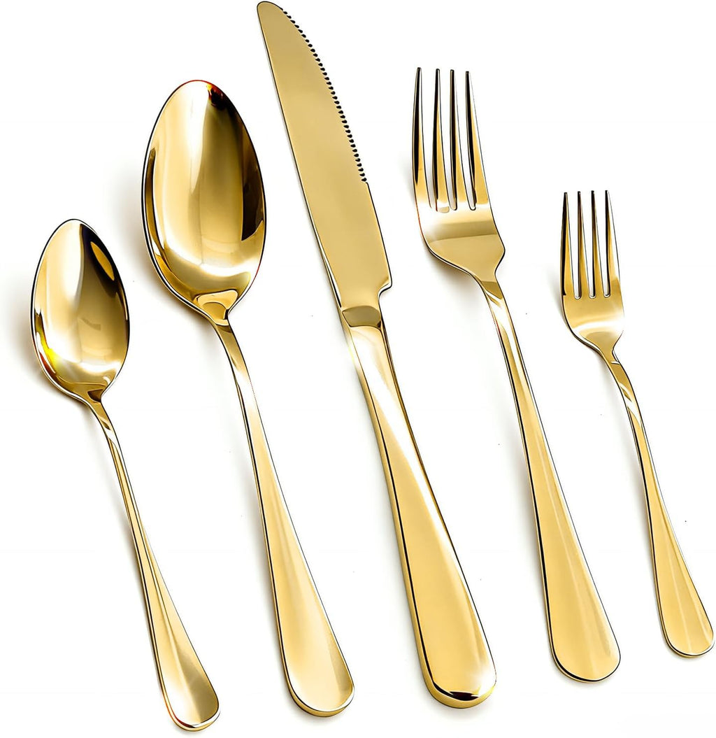50 Piece Silverware Set, Kitchen Utensils Set for Restaurant & Home, Stainless Steel Cutlery Set, Flatware Set